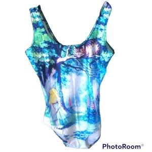 BODYSUIT with an Alice in wonderland scene